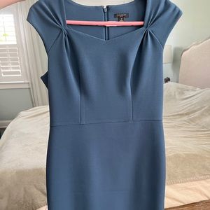 Blue cap sleeve Ann Taylor knee length sheath dress